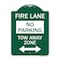 Signmission Fire Lane Tow-Away Zone W/ Bidirectional Arrow, Green & White Alum Sign, 18" x 24", GW-1824-23979 A-DES-GW-1824-23979 - alternate 1